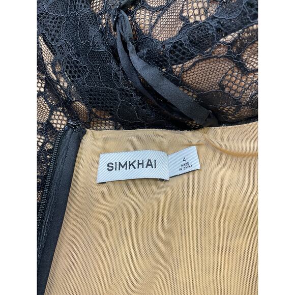 Simkhai 'Ruth' Black Polyamide Bustier Midi Dress Size 4 - Picture 4 of 5